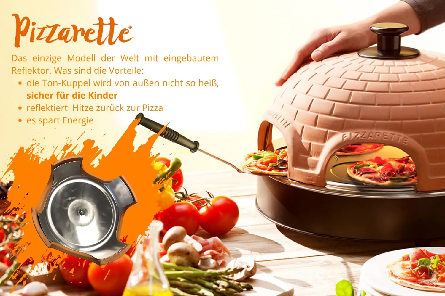 Emerio Pizzarette PO-115984 Pizzaofen 6 Personen Terracotta