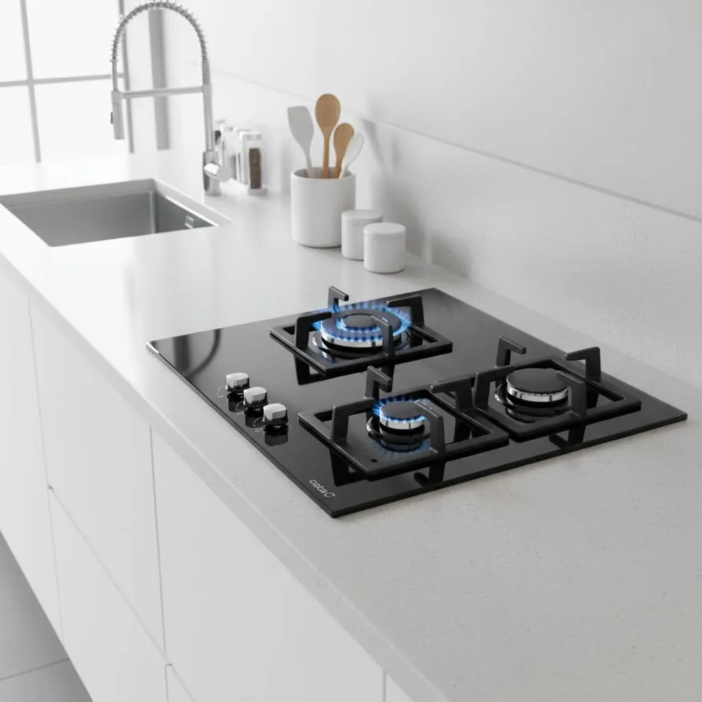 CATA SCI 6021 BK Gaskochfeld 59cm 3-flammig Glas