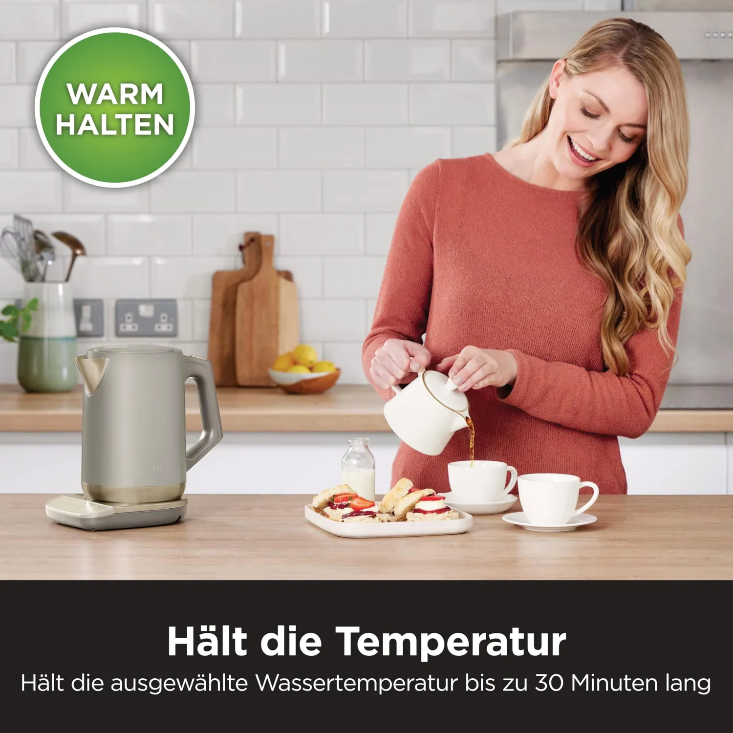 Ninja Perfect Temperature Wasserkocher 1,7L Stonegold 3000W