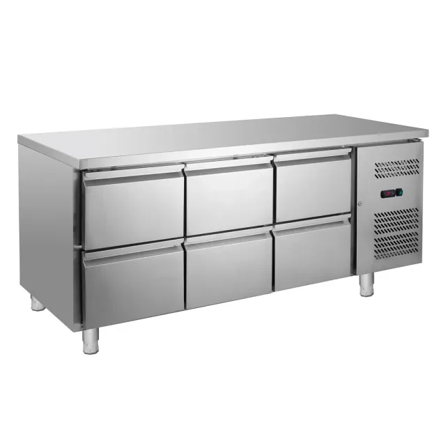 GastroHero GNH3160TN Kühltisch 6 Schubladen Edelstahl Umluft
