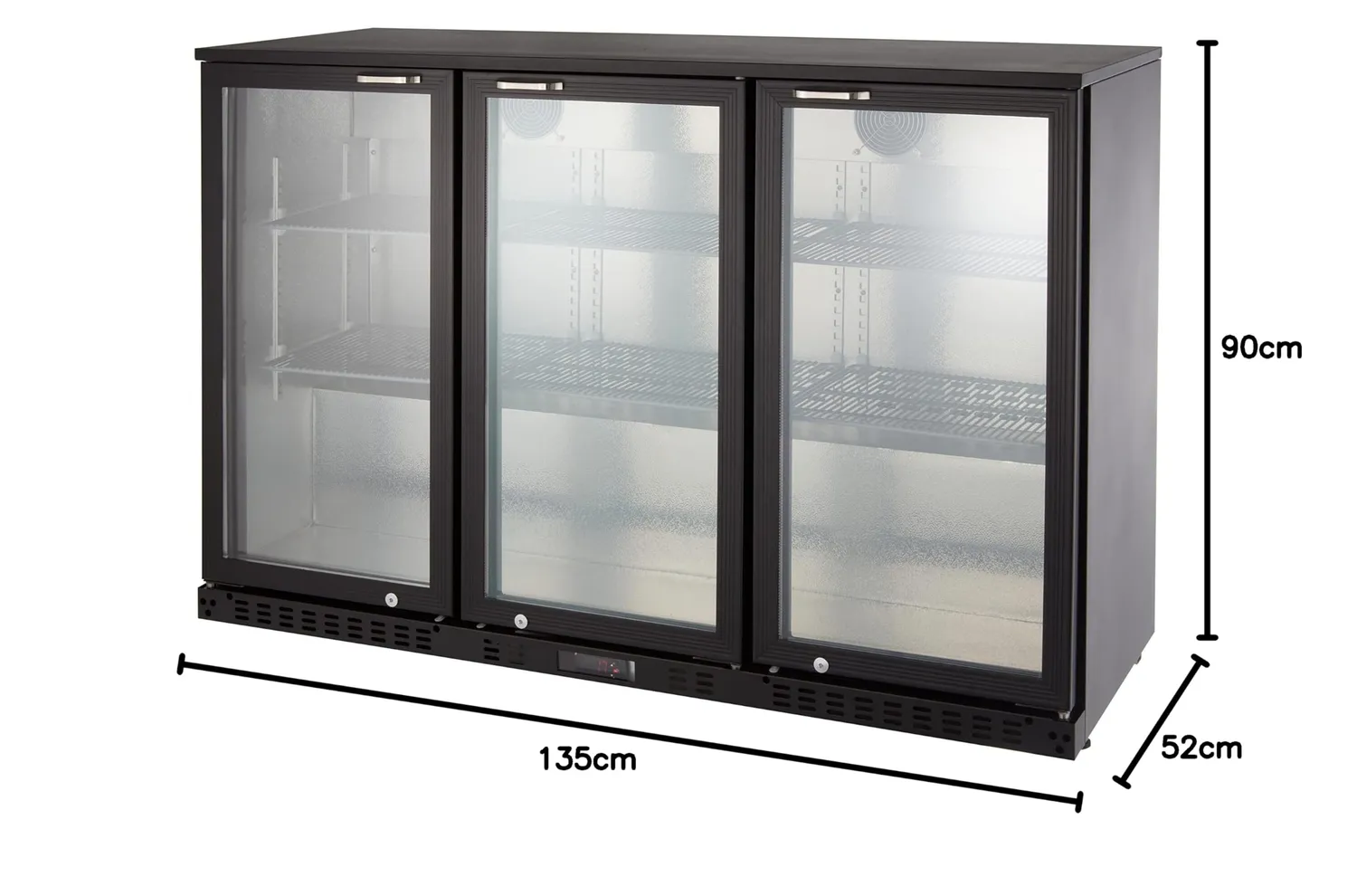 GastroHero ECO 320 Barkühlschrank 337L schwarz Glastür