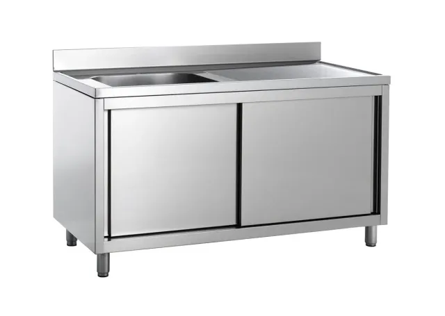 GastroHero Eco 12x6 Spülschrank 1 Becken links Edelstahl