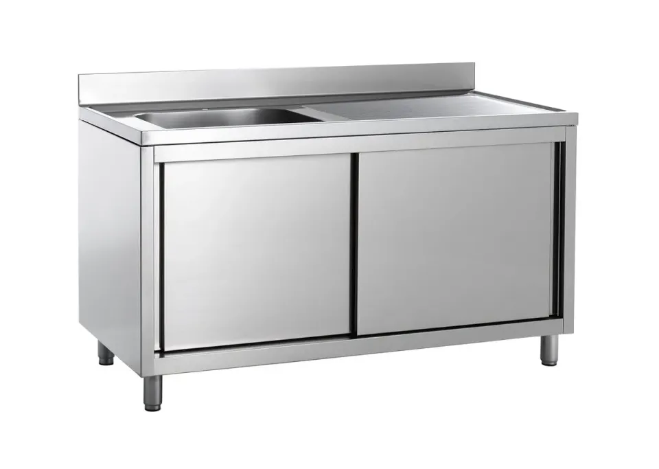 GastroHero Eco 12x6 Spülschrank 1 Becken links Edelstahl