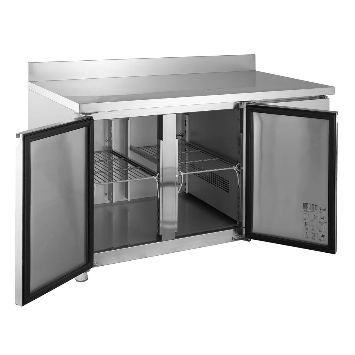 GastroHero GNH2200TN Kühltisch 2-türig Edelstahl Aufkantung