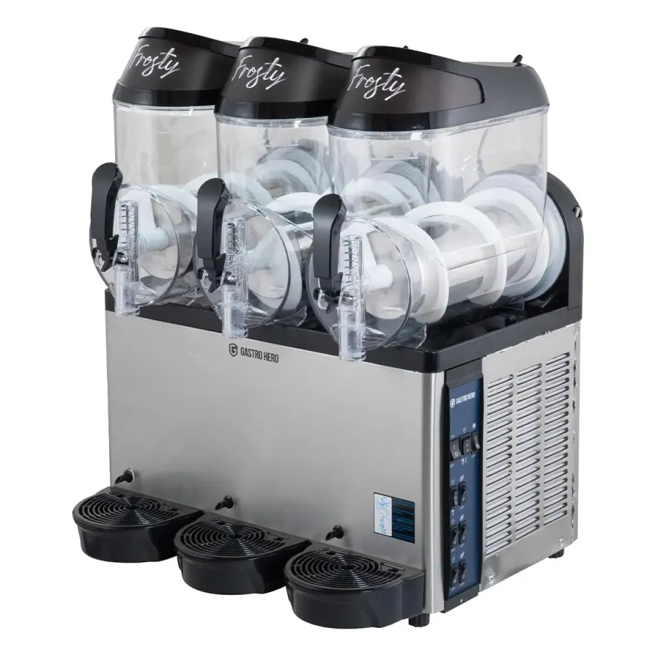 GastroHero Slush-Eismaschine 3x12 Liter 0,8 kW Schwarz
