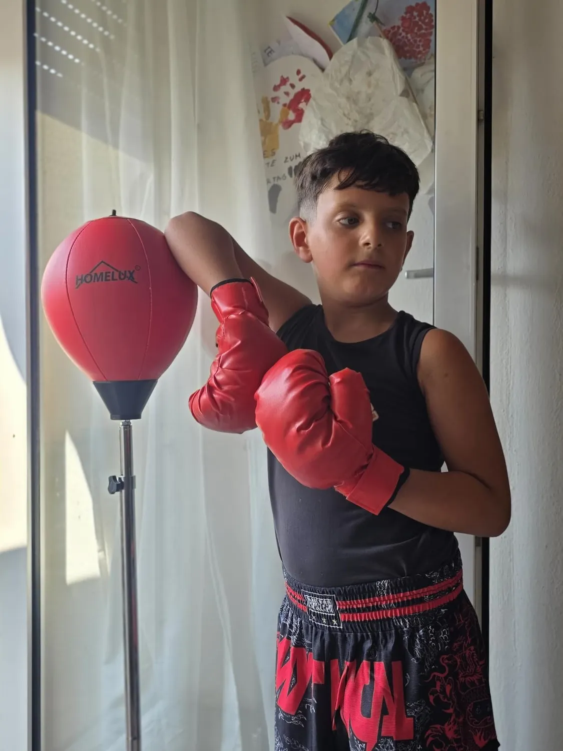 HOMELUX Punchingball Boxbirne stehend 121-145cm mit Handschuhen