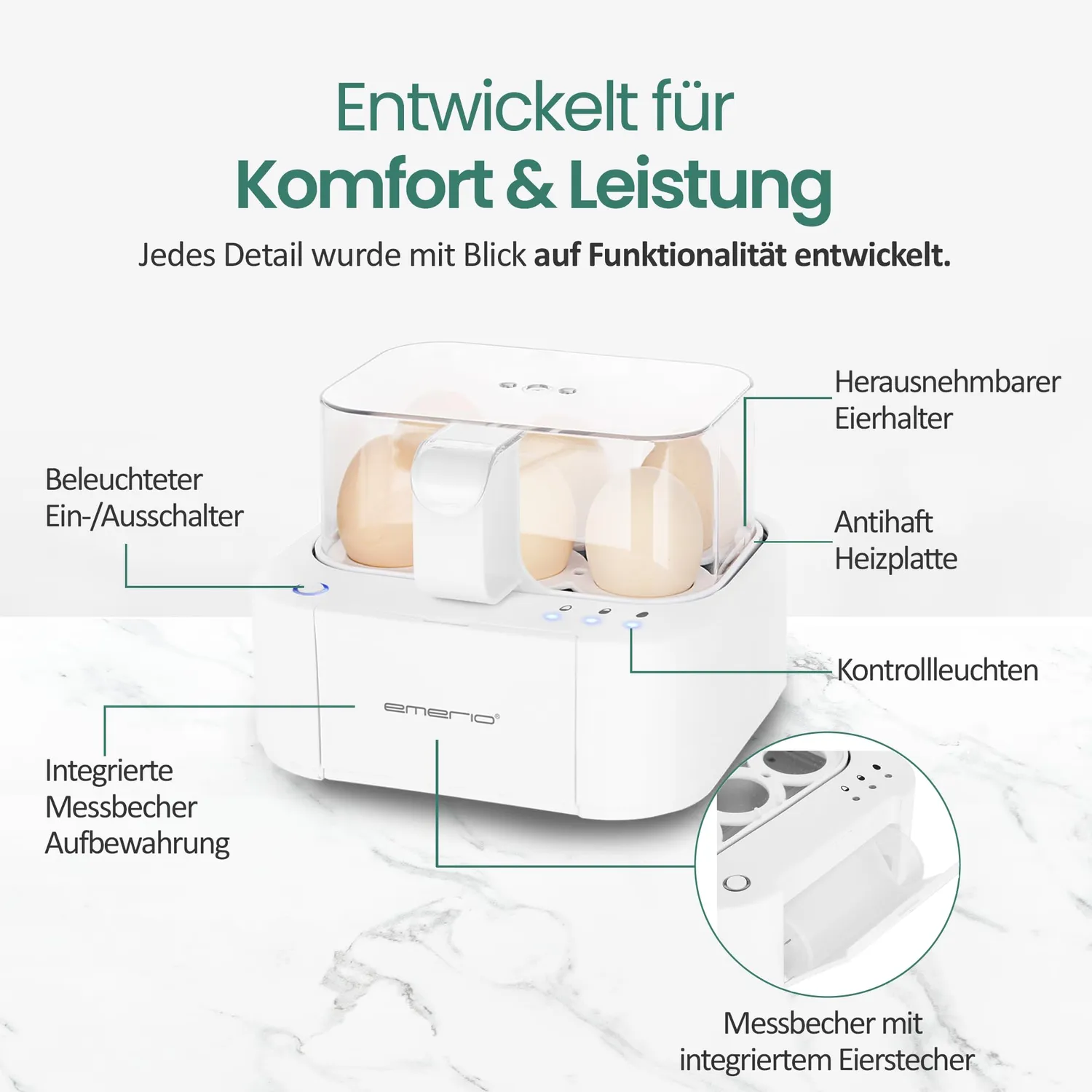 Emerio Eierkocher EB-115560 schwarz Sprachausgabe