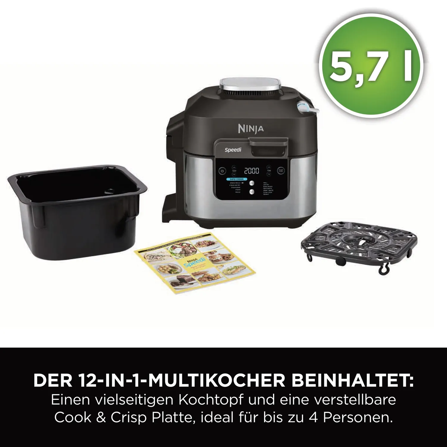 Ninja Speedi Multikocher Heißluftfritteuse 5,7L 12-in-1 schwarz