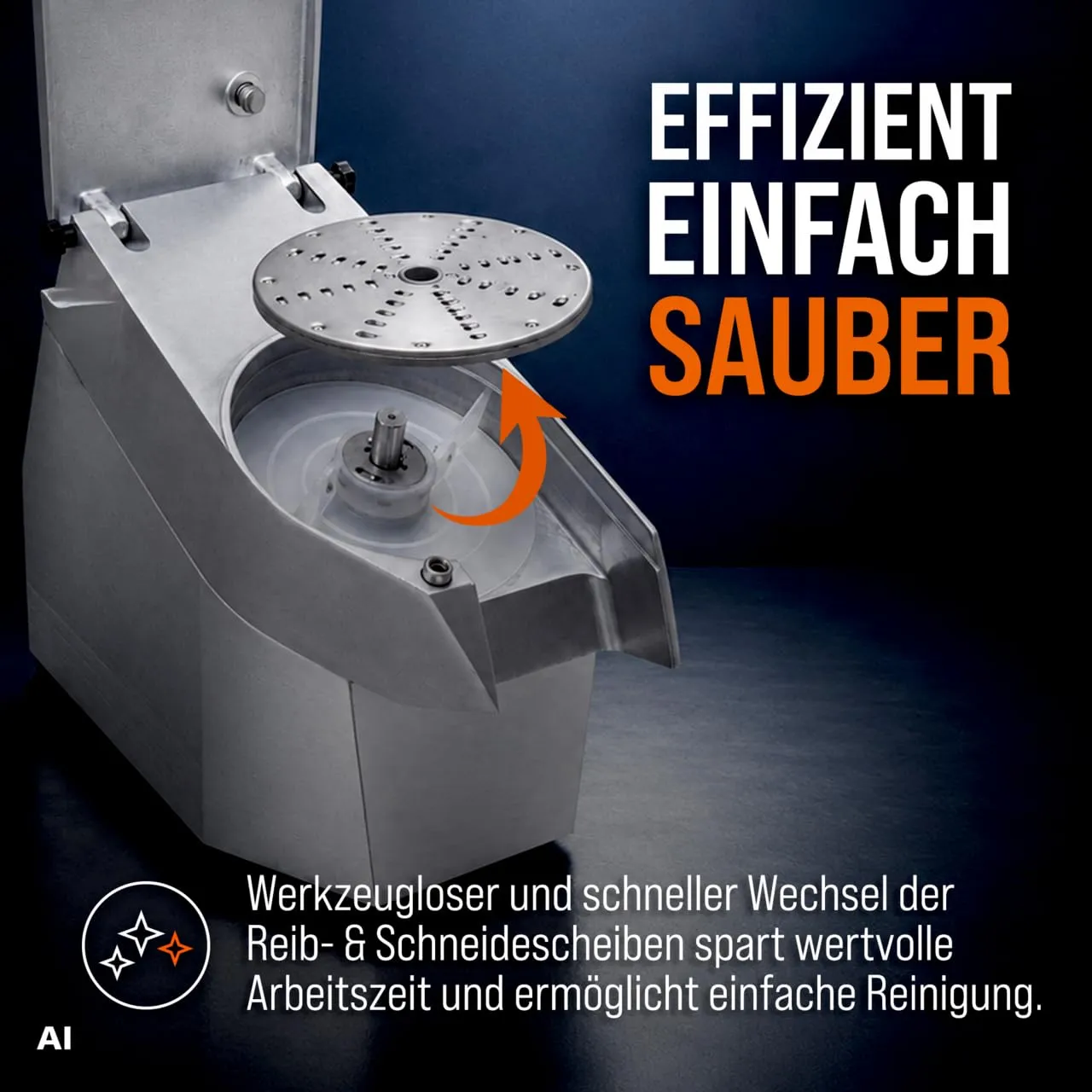 GastroHero GS-ECOS5 Gemüseschneider 300 kg/h 5 Scheiben
