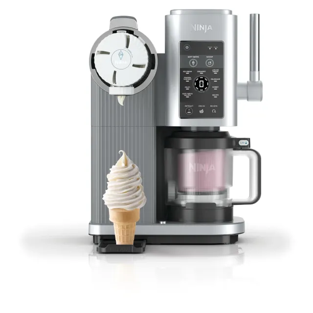 Ninja CREAMi Scoop & Swirl Eismaschine platinsilber