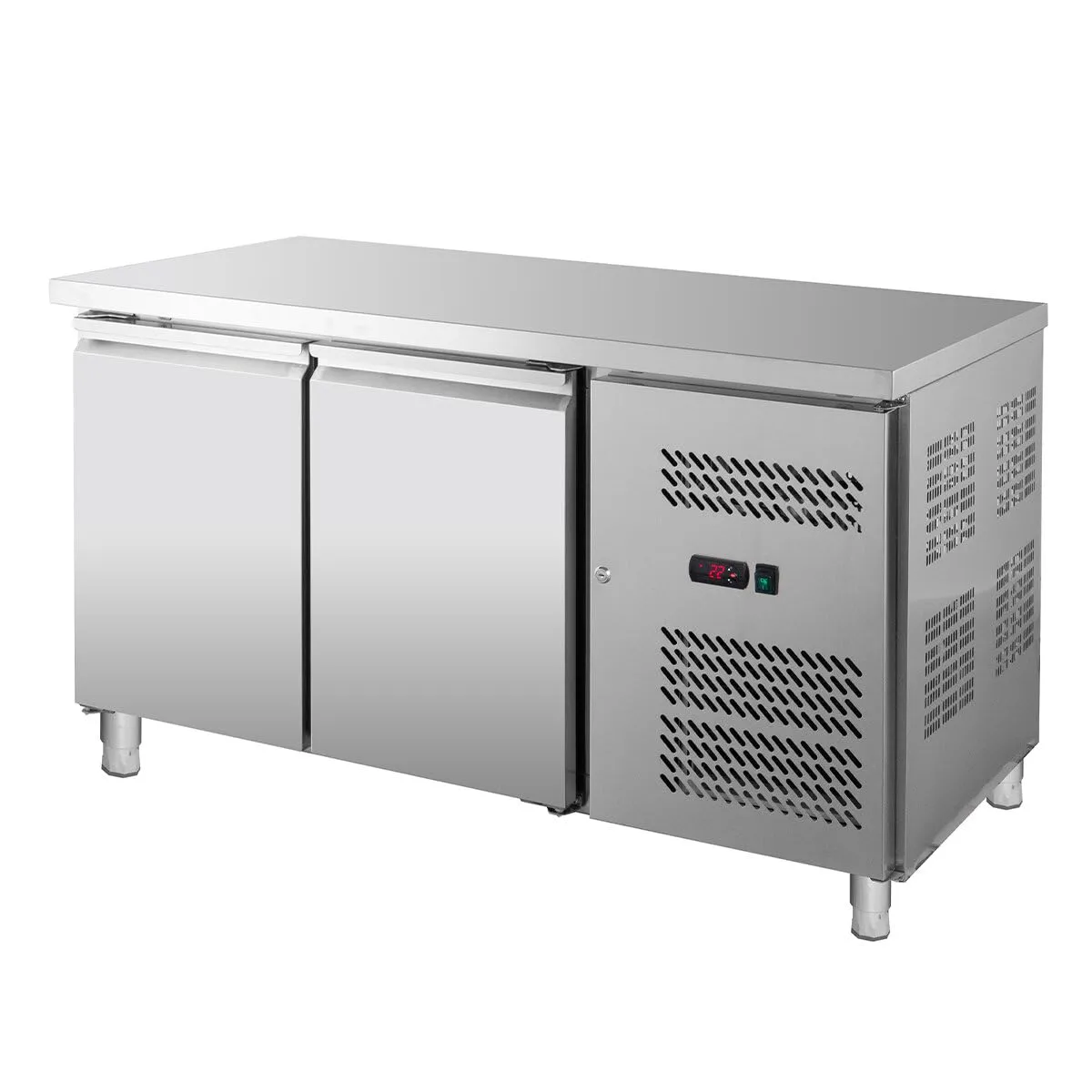GastroHero GNH2100TN Kühltisch 2-türig 228 L Edelstahl