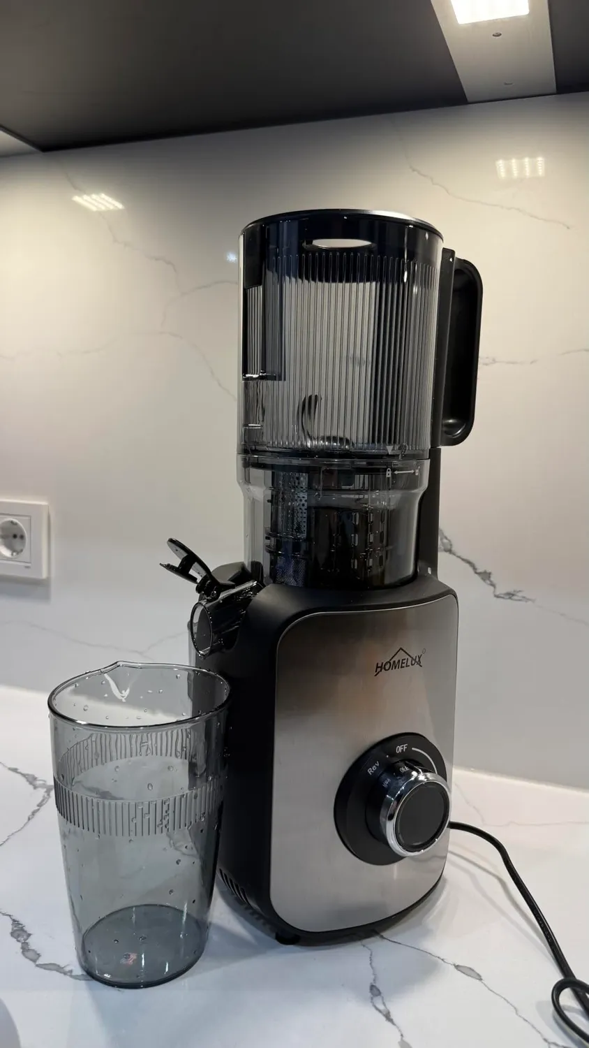 HOMELUX Slow Juicer 220W Entsafter Silber 126 mm kaltpressend
