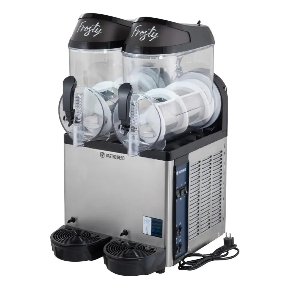 GastroHero Slush-Eismaschine 2x12 Liter 0,6 kW Schwarz
