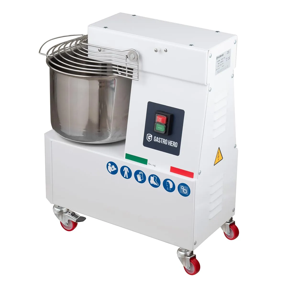 GastroHero PROFI Spiralkneter 10L 230V Rollen fester Kopf
