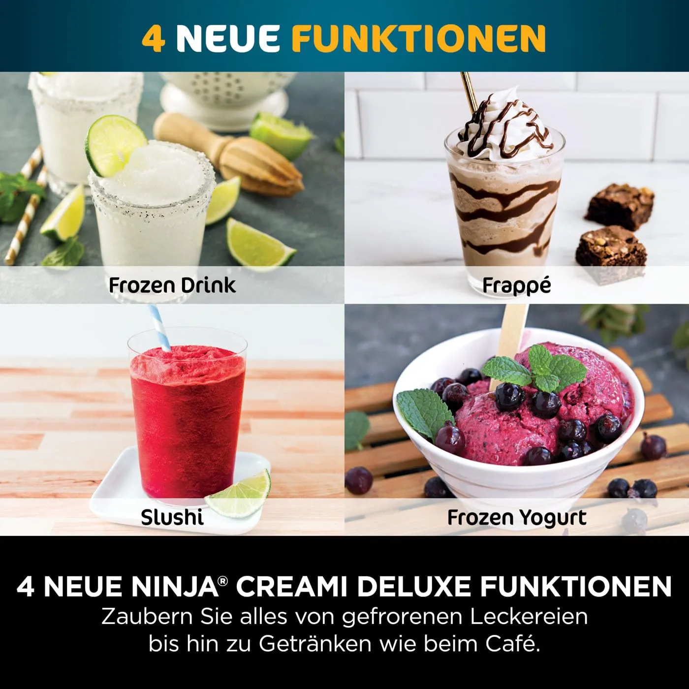 Ninja CREAMi Deluxe Eismaschine Silber 2x 710 ml 10-in-1
