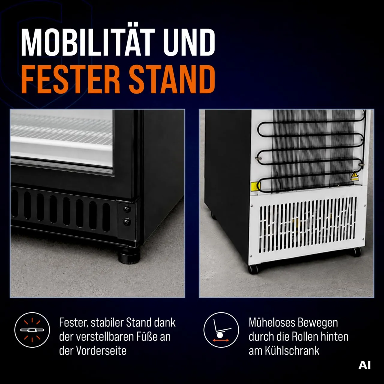 GastroHero ECO LKSE400BG Lagerkühlschrank 336 L Glastür
