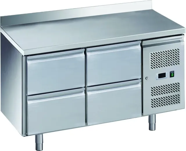 GastroHero ECO 0/4 Kühltisch GN 1/1 mit Aufkantung