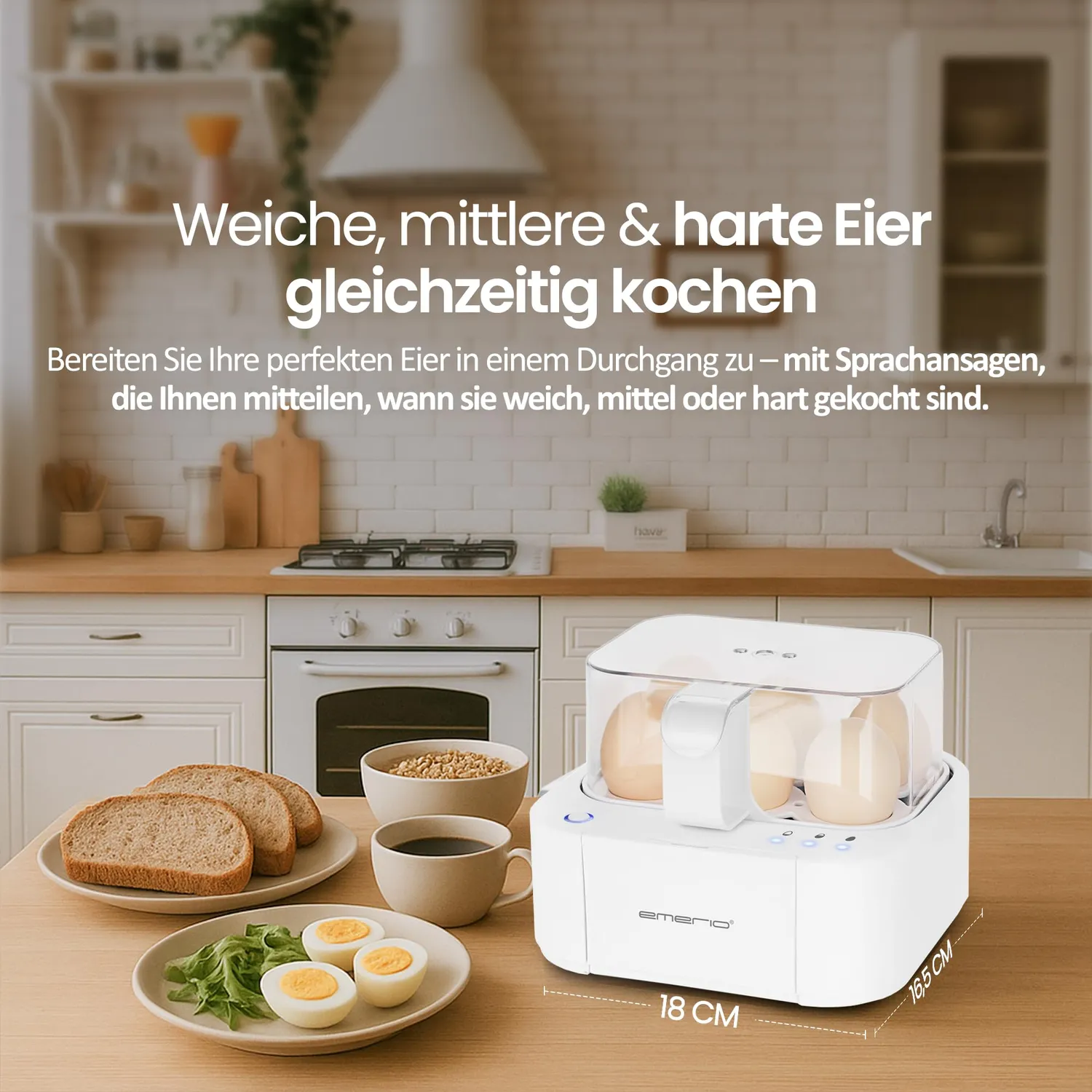 Emerio Eierkocher EB-115560 schwarz Sprachausgabe