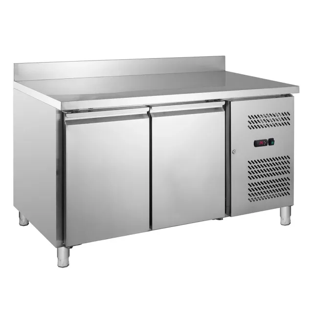 GastroHero GNH2200TN Kühltisch 2-türig Edelstahl Aufkantung