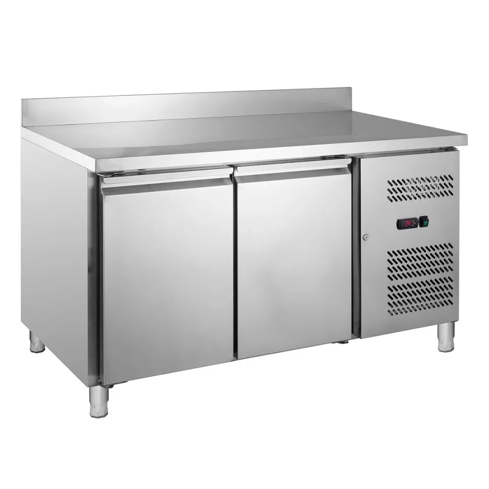 GastroHero GNH2200TN Kühltisch 2-türig Edelstahl Aufkantung