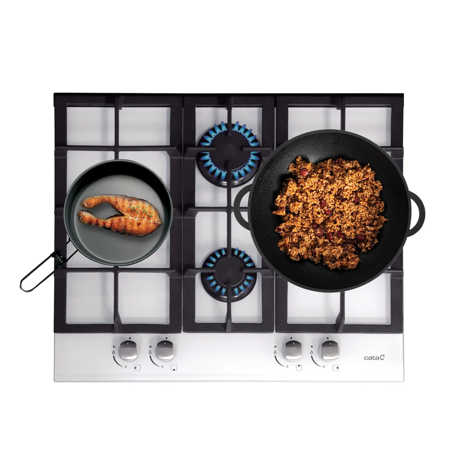CATA LCI 6031 WH Gaskochfeld 64cm Weiß 9,25kW 4-flammig