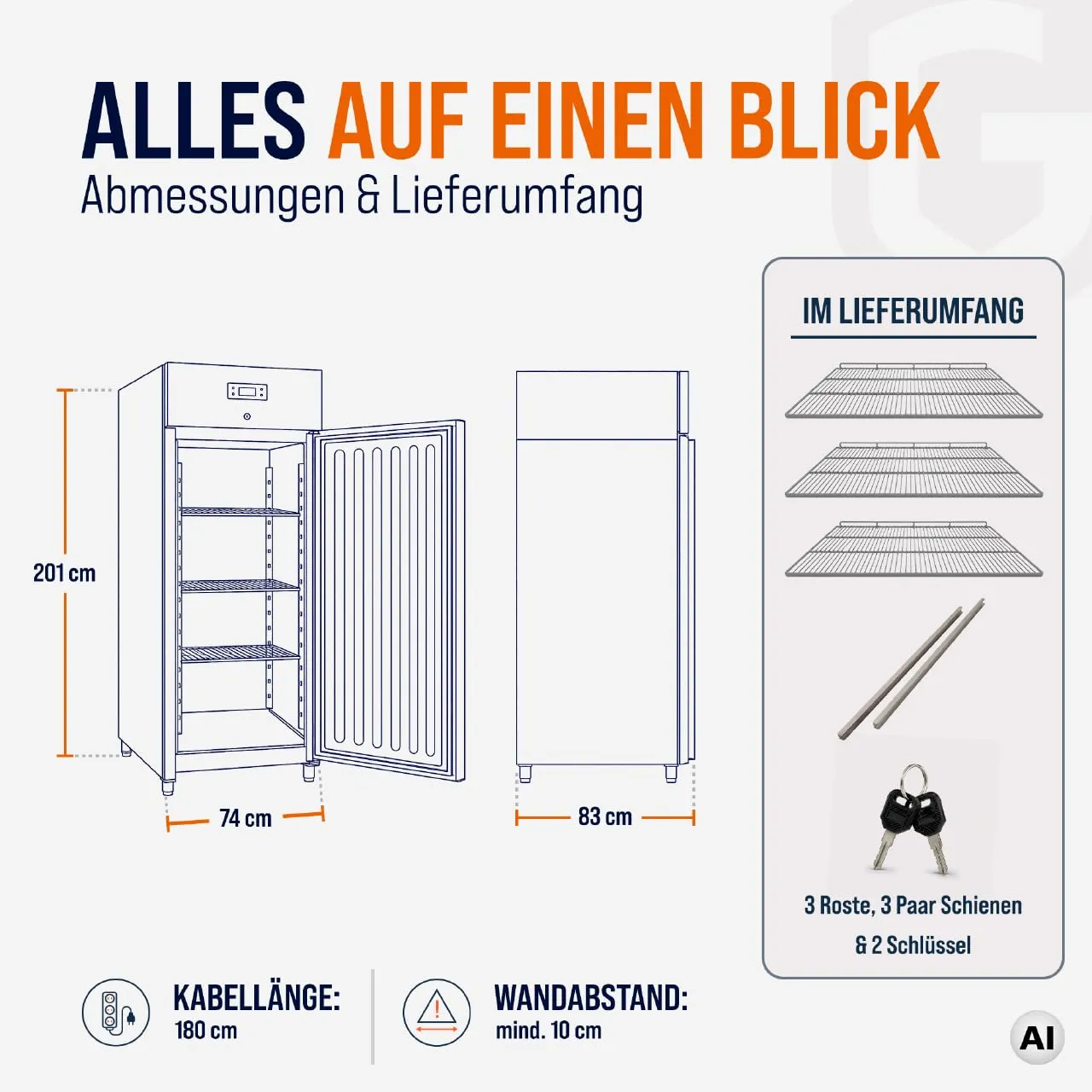 GastroHero ECO GNH650BTM Tiefkühlschrank 616 L Edelstahl