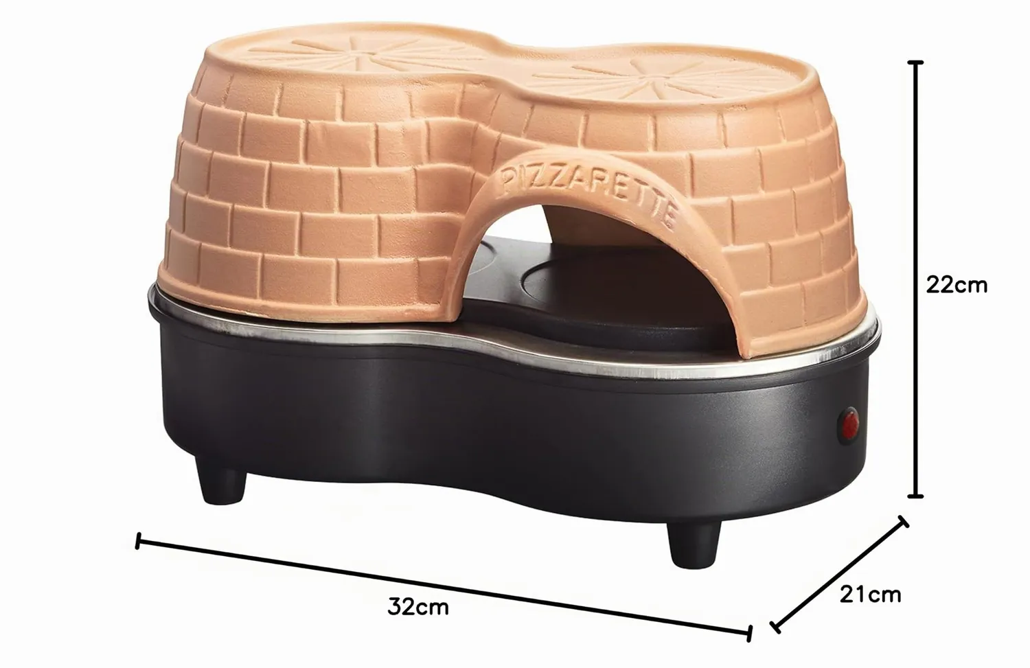 Emerio PIZZARETTE Duo PO-122250 Pizzaofen für 2 Personen Terracotta