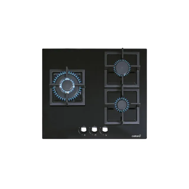 CATA SCI 6021 BK Gaskochfeld 59cm 3-flammig Glas