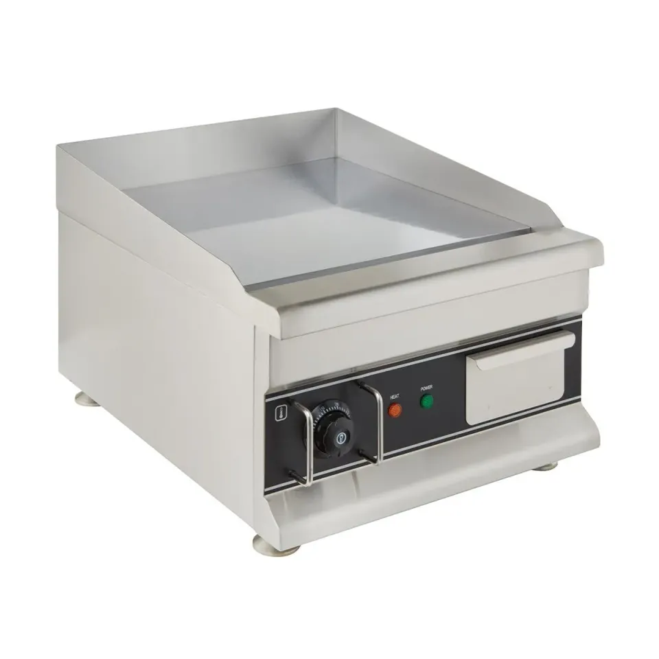 GastroHero Elektro Grillplatte 410x425 glatt 2,5 kW Edelstahl