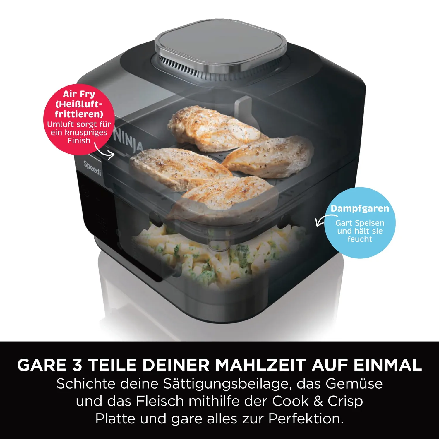 Ninja Speedi Multikocher Heißluftfritteuse 5,7L 12-in-1 schwarz