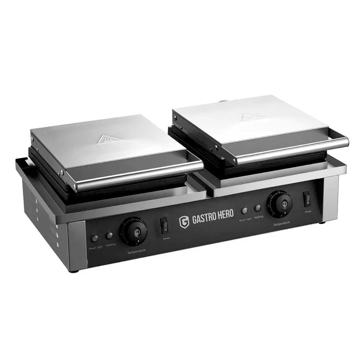 GastroHero FY-2202 Waffeleisen belgisch 4 Waffeln Edelstahl