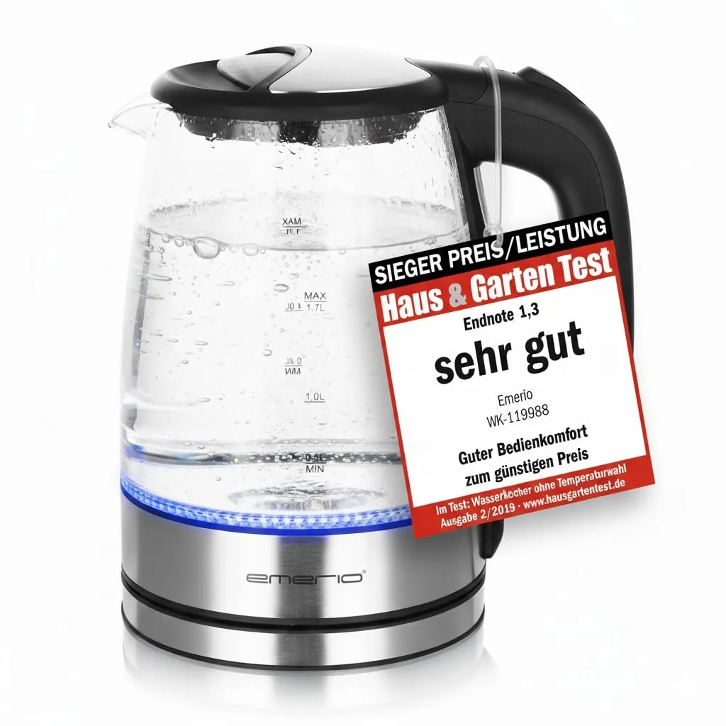 Emerio WK-125145 Wasserkocher Glas 1,2 L 2200 W