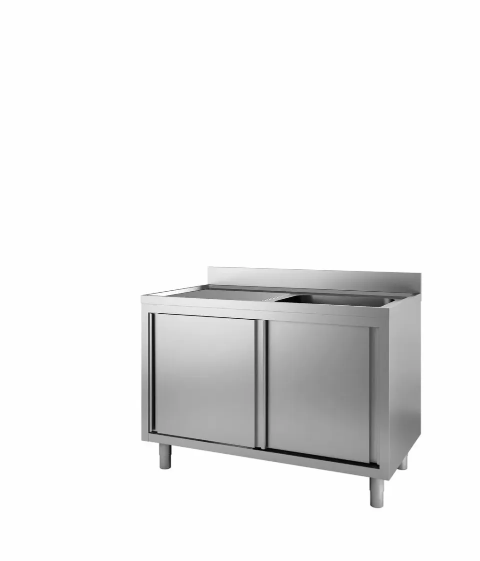 GastroHero Eco 12x6 Spülschrank 1 Becken rechts Edelstahl