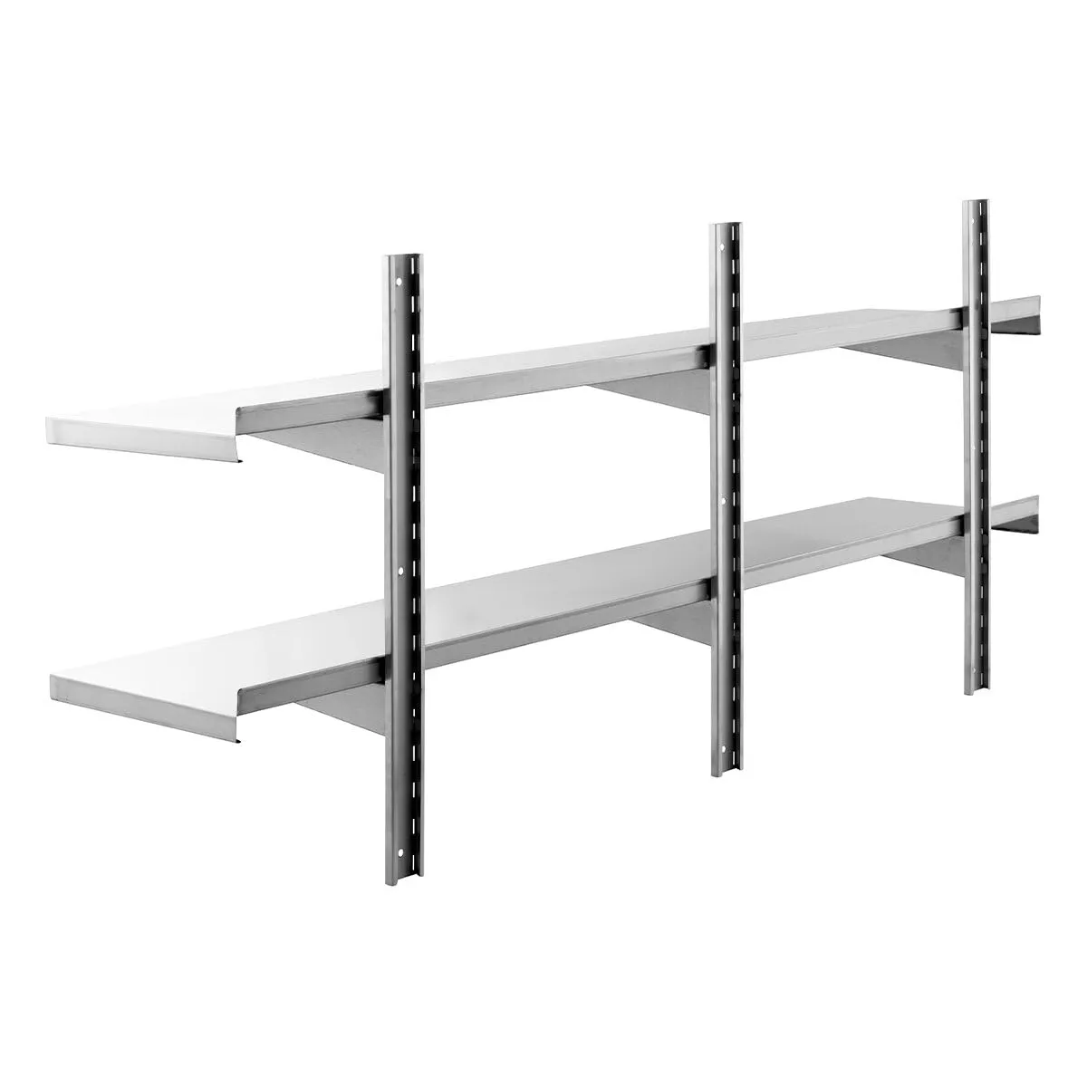 GastroHero Wandregal doppelt Wandbord 200x30 Edelstahl
