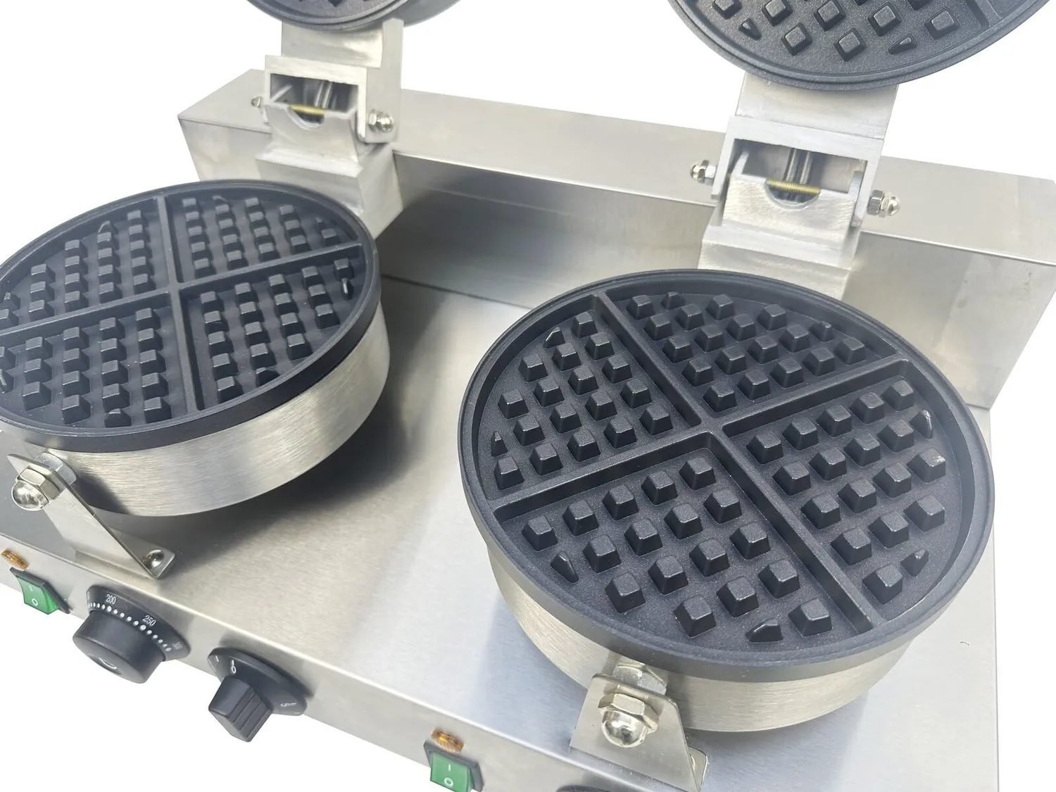 GastroHero FY-2 Waffeleisen doppel rund Edelstahl
