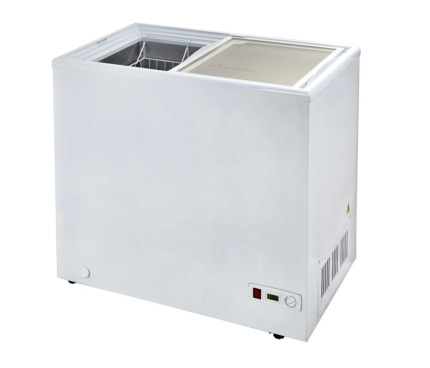 GastroHero ECO 197 Tiefkühltruhe 195 Liter Glasschiebedeckel