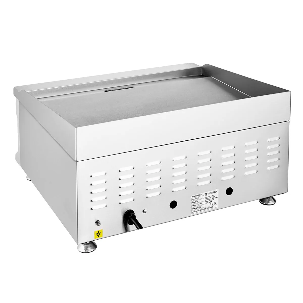 GastroHero GPE600F Grillplatte glatt 5 kW 2 Zonen
