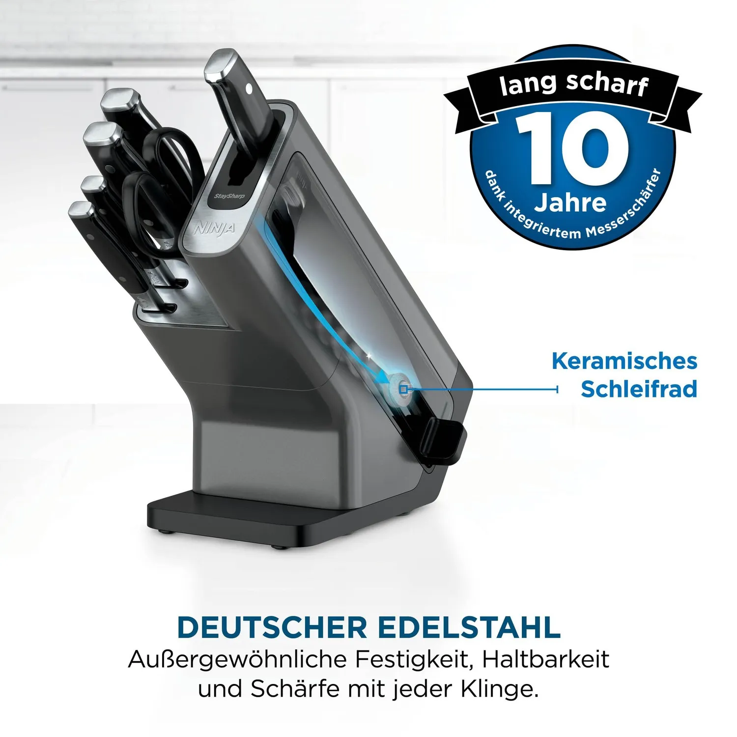 Ninja Foodi StaySharp Messerblock 6-tlg schwarz Edelstahl