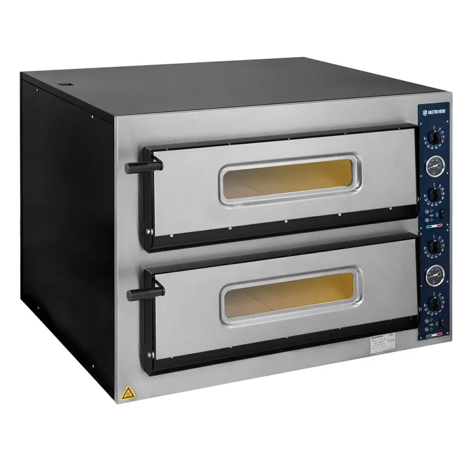 GastroHero PROFI Pizzaofen 4+4x30 cm 2 Kammern 500°C