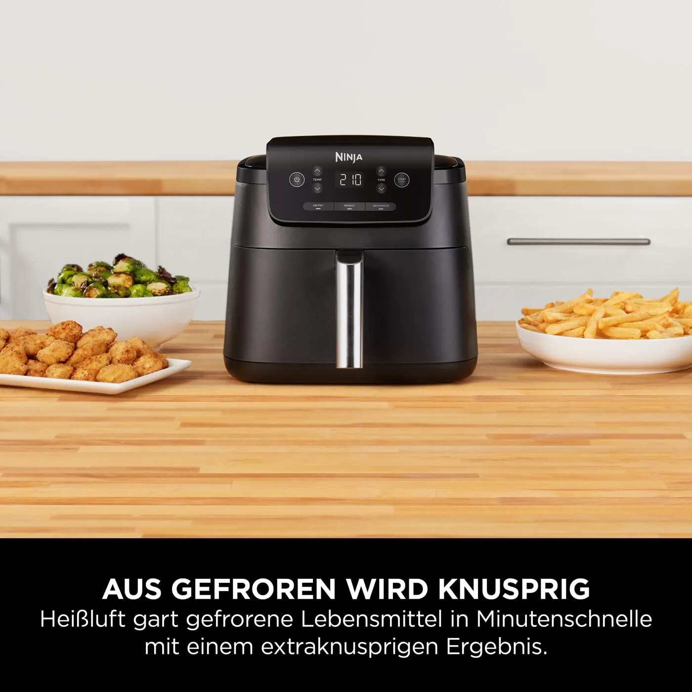 Ninja 3-in-1 Heißluftfritteuse Schwarz 4,7 l AirCrisp