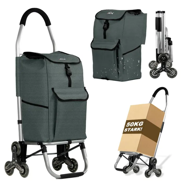 HOMELUX Einkaufstrolley 41L Trolley dunkelgrau treppengängig