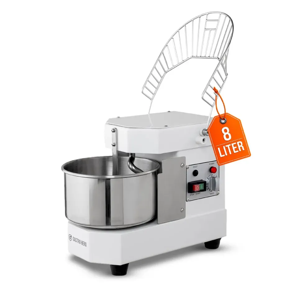 GastroHero TKM-ECO8 Teigknetmaschine 8L Weiß fester Kopf