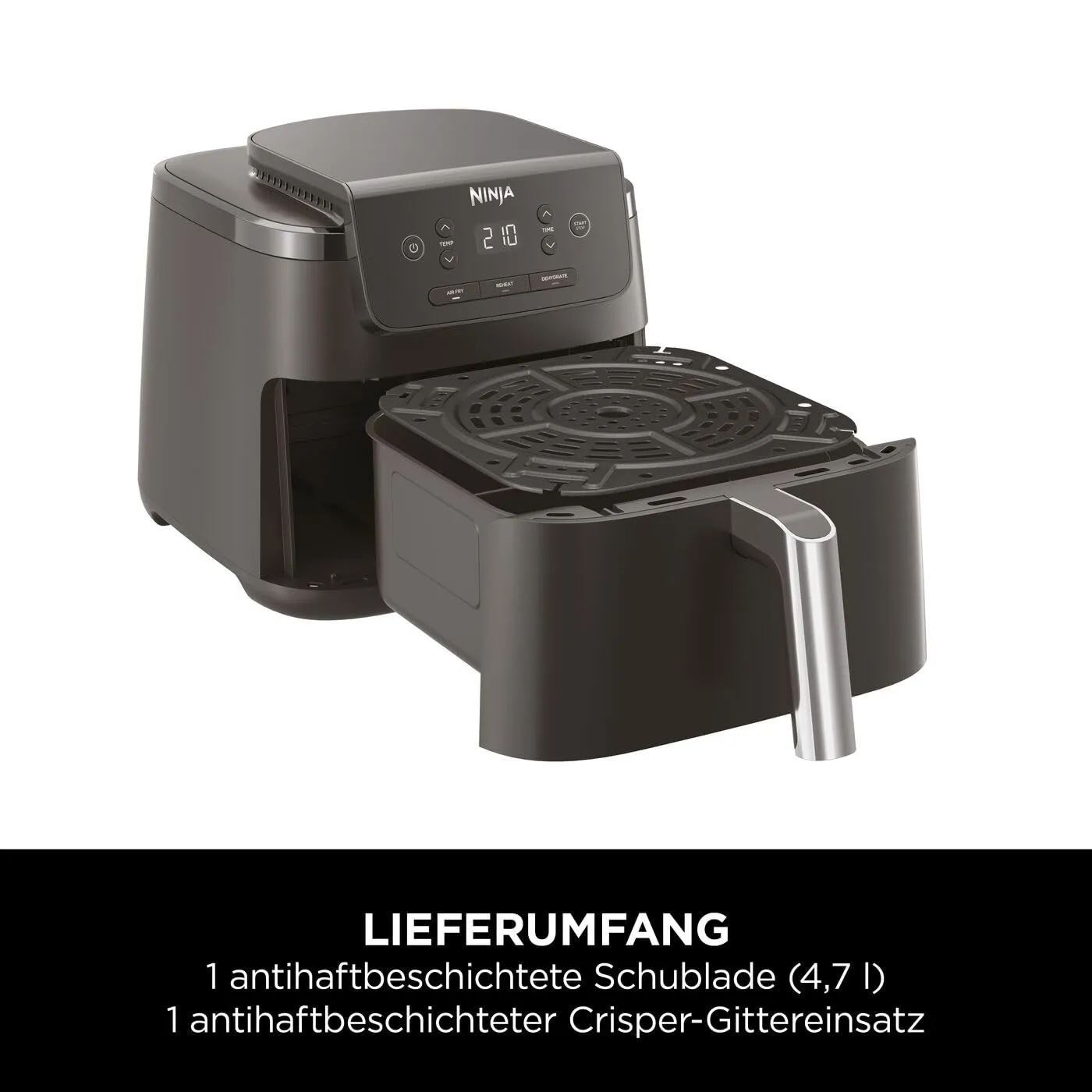 Ninja 3-in-1 Heißluftfritteuse Schwarz 4,7 l AirCrisp
