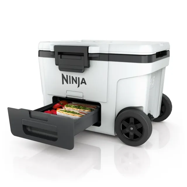 Ninja FrostVault Kühlbox 42 L mit Rollen Weiß Dry-Zone