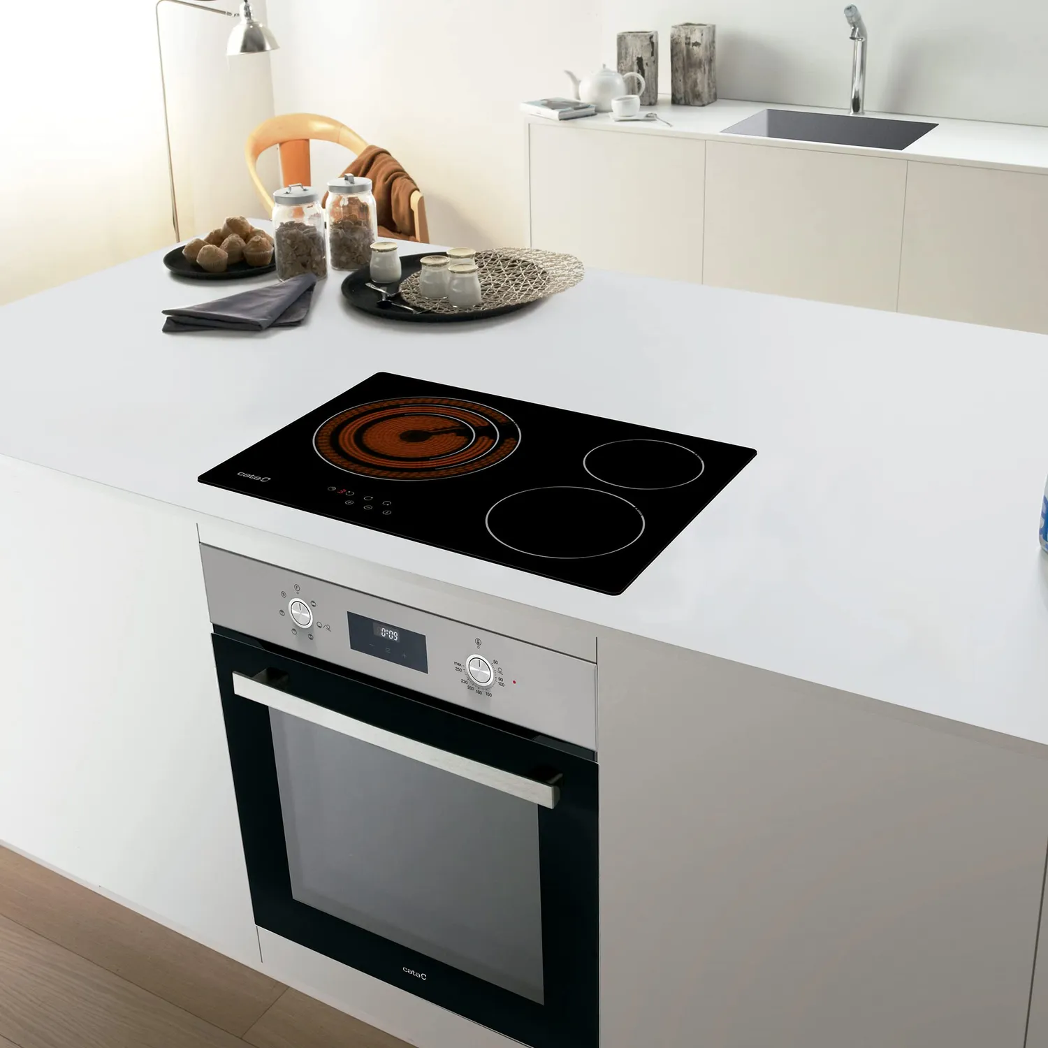 CATA TT 5003 Glaskeramik-Kochfeld 60cm 3 Zonen 5,7kW