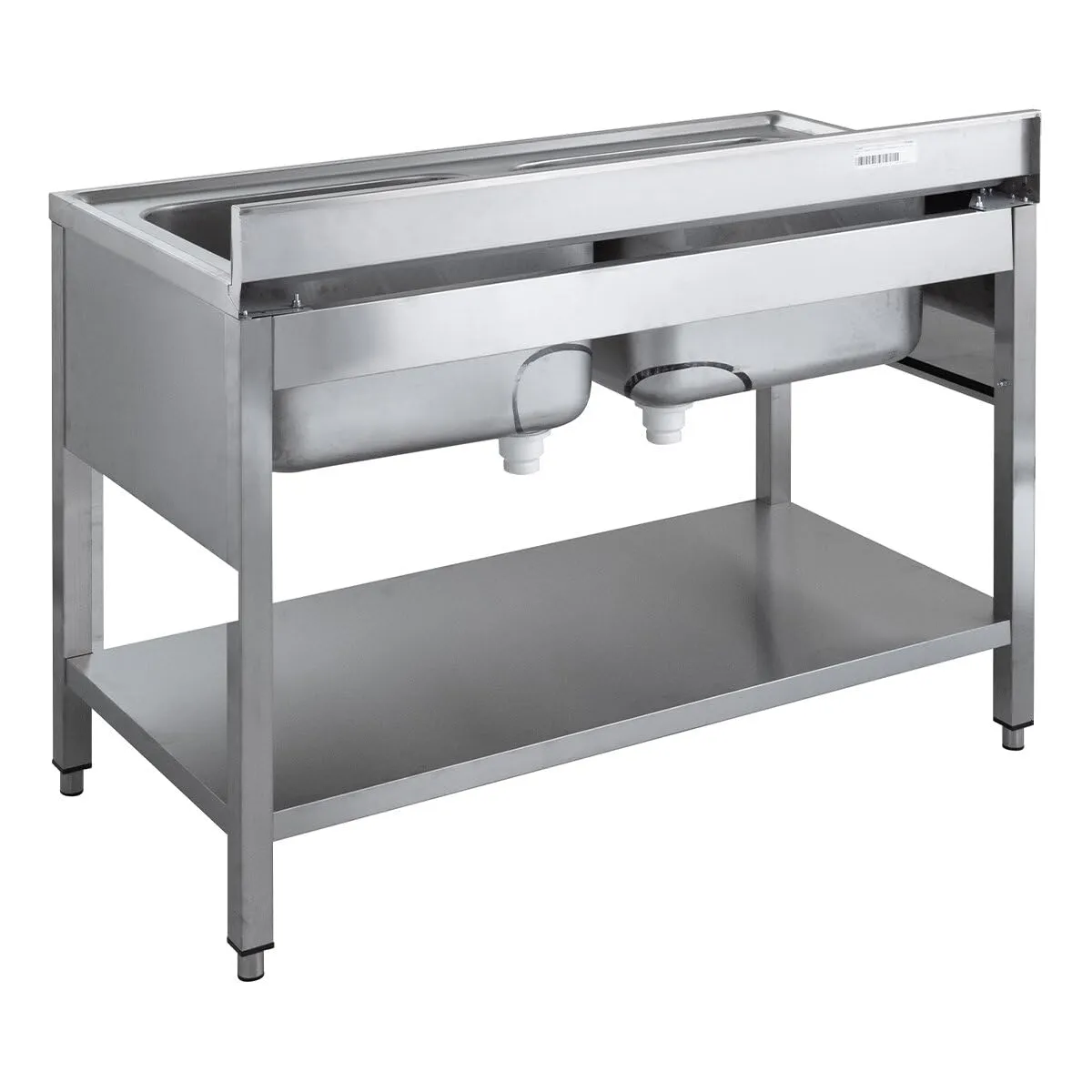 GastroHero ECO Spültisch 120x60 2 Becken mittig Edelstahl