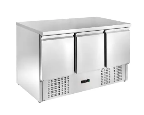 GastroHero SH903S Kühltisch 368 L Edelstahl 3-türig