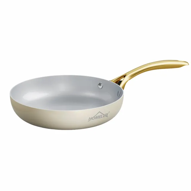 HOMELUX Keramikpfanne 20cm Induktion Antihaft 1L Goldgriff