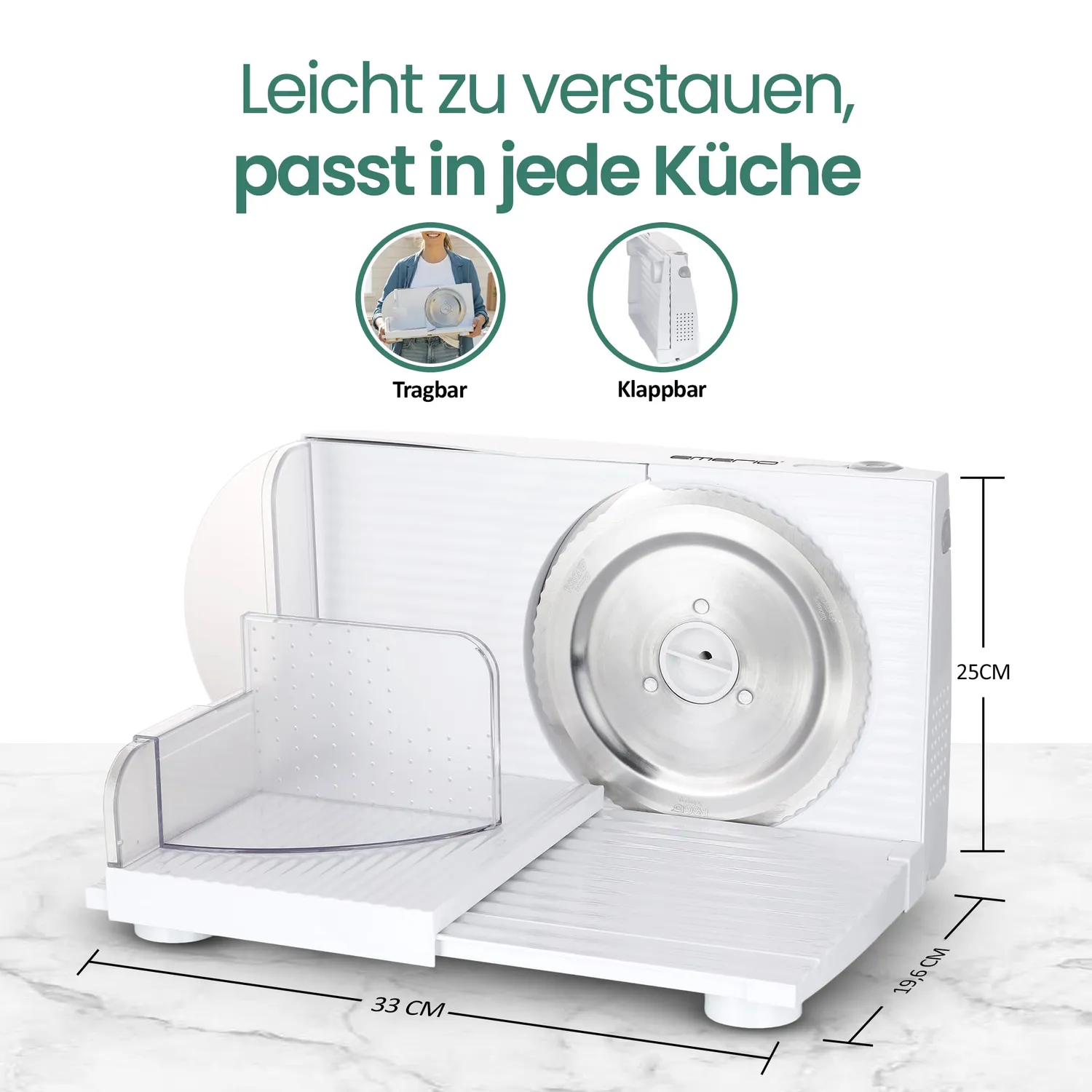 Emerio MS-125000 Allesschneider weiß 100W 0-17mm