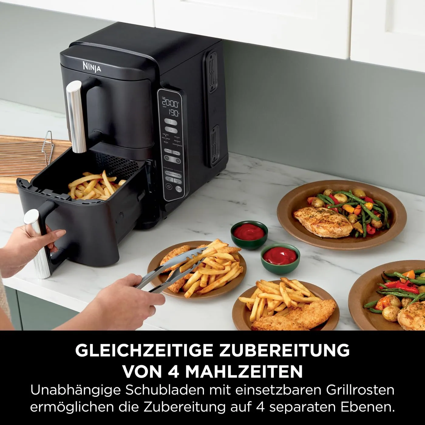 Ninja Double Stack Heißluftfritteuse 7,6L Schwarz 6 Portionen